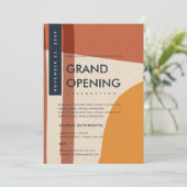 MODERNE ABSTRAKTE KUNST RUST ORANGE GRAND ÖFFNUNG EINLADUNG (Stehend Vorderseite)