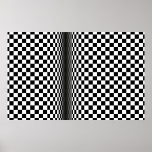 Moderne abstrakte Kunst Schwarz-weiße 3D-Quadrate Poster