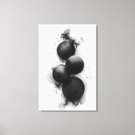 Moderne abstrakte Kunst Schwarze Sphären Leinwanddruck