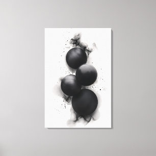 Moderne abstrakte Kunst Schwarze Sphären Leinwanddruck
