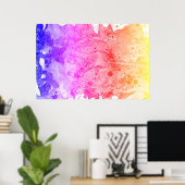 Moderne Abstrakte Kunst Trendrot Rosa Blau Lila Poster (Heimbüro)