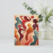 Moderne Abstrakte Kunst zelebriert Frauenförderung Postkarte (Stehend Vorderseite)