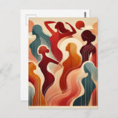 Moderne Abstrakte Kunst zelebriert Frauenförderung Postkarte (Vorne/Hinten)