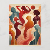 Moderne Abstrakte Kunst zelebriert Frauenförderung Postkarte (Vorderseite)