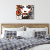Moderne Abstrakte Kunstdrucke - Gold Textur Öl Can Leinwanddruck (Insitu (Schlafzimmer))
