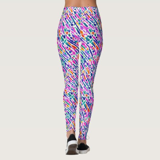 Moderne Abstrakte Kunstfarbe Pinselstrich Wasserfa Leggings (Rückseite)