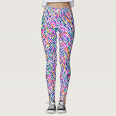 Moderne Abstrakte Kunstfarbe Pinselstrich Wasserfa Leggings (Vorderseite)