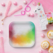 Moderne Abstrakte Kunstfarben Blankenvorlage Trend Pappteller (Party)