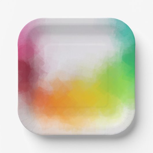 Moderne Abstrakte Kunstfarben Blankenvorlage Trend Pappteller (Vorderseite)