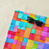 Moderne Abstrakte Kunstfarben NAME Teens Fun Strandtuch (Beispiel)