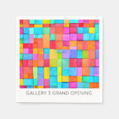 Moderne Abstrakte Kunstfarben Textspass Serviette (Vorderseite)