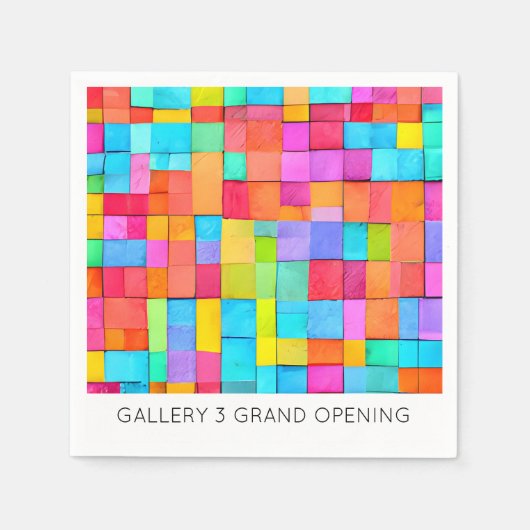 Moderne Abstrakte Kunstfarben Textspass Serviette (Vorderseite)