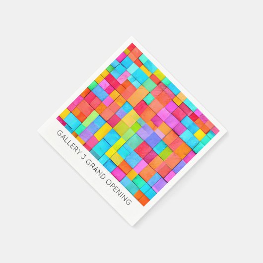 Moderne Abstrakte Kunstfarben Textspass Serviette (Ecke)