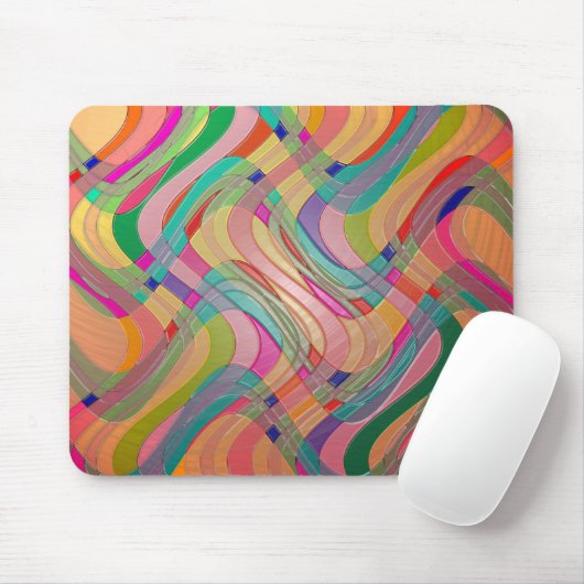 Moderne Abstrakte Kunstfarben verklebter Gläser Mousepad (Mit Mouse)