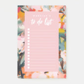 Moderne Abstrakte Kunstflorale für Personalisierte Post-it Klebezettel (Vorderseite)