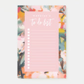 Moderne Abstrakte Kunstflorale für Personalisierte Post-it Klebezettel (Vorderseite)