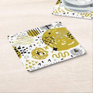 Moderne Abstrakte Kunstformen Rechteckiger Pappuntersetzer