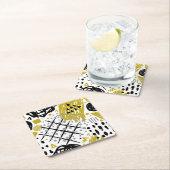 Moderne Abstrakte Kunstformen Rechteckiger Pappuntersetzer (Vor Ort)