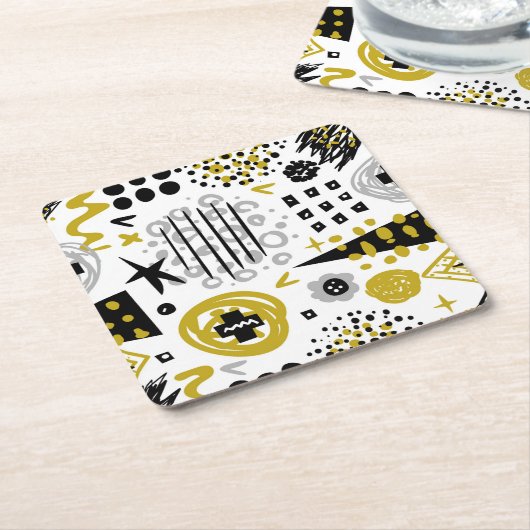 Moderne Abstrakte Kunstformen Rechteckiger Pappuntersetzer (angewinkelt)