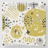 Moderne Abstrakte Kunstformen Steinuntersetzer (Vorderseite)