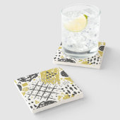 Moderne Abstrakte Kunstformen Steinuntersetzer (Seitenansicht)