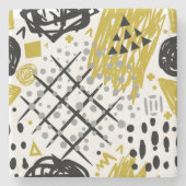 Moderne Abstrakte Kunstformen Steinuntersetzer (Vorderseite)