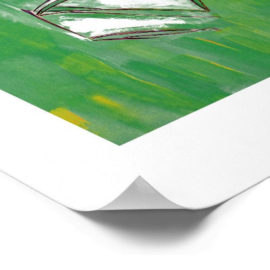 Moderne Abstrakte Kunstgeometrie kombiniert trendi Poster (Ecke)