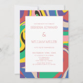 Moderne Abstrakte Kunsthochzeit Einladung (Vorderseite)