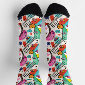 Moderne Abstrakte Künstlerische Frauengesichte Socken (Oben)