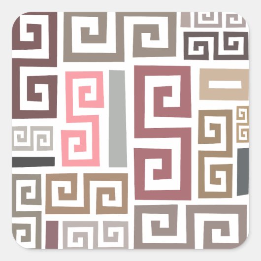 moderne abstrakte Kunstlinien Quadratischer Aufkleber (Vorderseite)