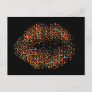 Moderne Abstrakte Kunstlips #10 Postkarte