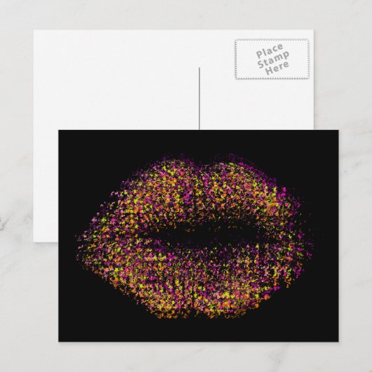 Moderne Abstrakte Kunstlips #14 Postkarte (Vorne/Hinten)