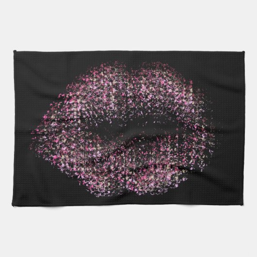 Moderne Abstrakte Kunstlips #30 Geschirrtuch (Horizontal)