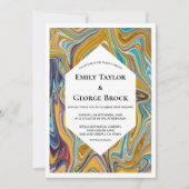 Moderne Abstrakte Kunstmalerei Hochzeit Einladung (Vorderseite)