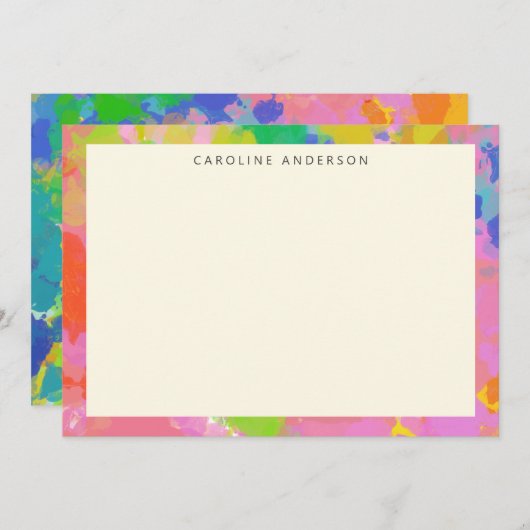 Moderne Abstrakte Kunstmalerei Personalisierter Na Mitteilungskarte (Vorne/Hinten)