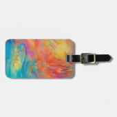 Moderne Abstrakte Kunstmalereiinitialen farbenfroh Gepäckanhänger (Vorderseite horizontal)