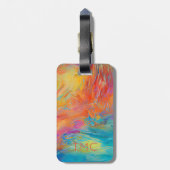 Moderne Abstrakte Kunstmalereiinitialen farbenfroh Gepäckanhänger (Rückseite vertikal)