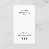 Moderne abstrakte Kunstminimalistin Visitenkarte (Rückseite)