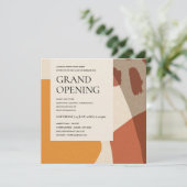 MODERNE ABSTRAKTE KUNSTRONE GELBE GRAND ÖFFNUNG EINLADUNG (Stehend Vorderseite)