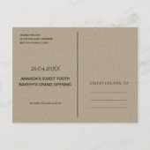 MODERNE ABSTRAKTE KUNSTROSTGELBE GRAND ÖFFNUNG ANKÜNDIGUNGSPOSTKARTE (Rückseite)