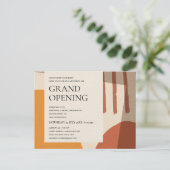 MODERNE ABSTRAKTE KUNSTROSTGELBE GRAND ÖFFNUNG ANKÜNDIGUNGSPOSTKARTE (Stehend Vorderseite)