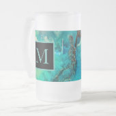 Moderne Abstrakte Kunstschatten, Lila Mattglas Bierglas (Vorderseite Links)