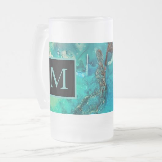 Moderne Abstrakte Kunstschatten, Lila Mattglas Bierglas (Vorderseite Links)