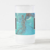 Moderne Abstrakte Kunstschatten, Lila Mattglas Bierglas (Mittel)