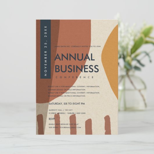 MODERNE ABSTRAKTE KUNSTSTRECKENKONFERENZ EINLADUNG (Stehend Vorderseite)