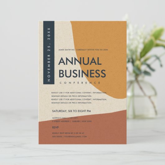 MODERNE ABSTRAKTE KUNSTSTRECKENKONFERENZ EINLADUNG (Stehend Vorderseite)