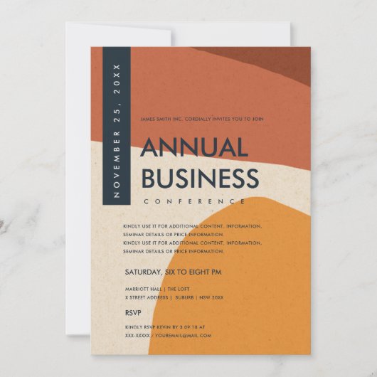 MODERNE ABSTRAKTE KUNSTSTRECKENKONFERENZ EINLADUNG (Vorderseite)