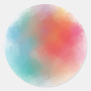 Moderne Abstrakte Kunstvorlage für Farbtupfer Runder Aufkleber