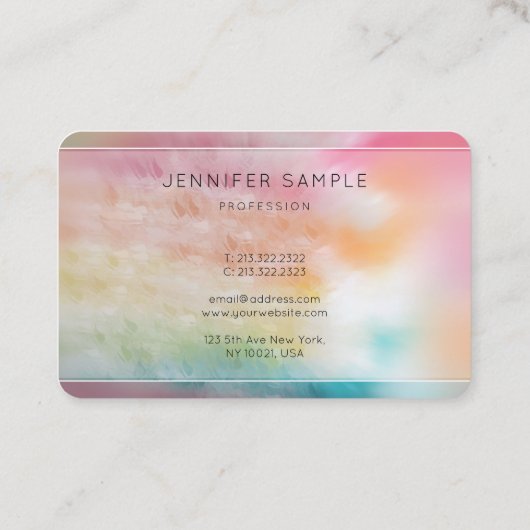 Moderne Abstrakte Kunstvorlage Visitenkarte (Rückseite)