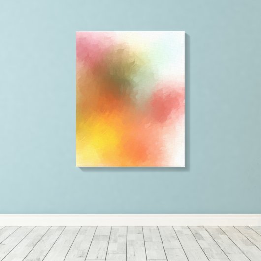 Moderne Abstrakte Kunstwerke Trendrot-gelb Leinwanddruck (Insitu (Holzboden))